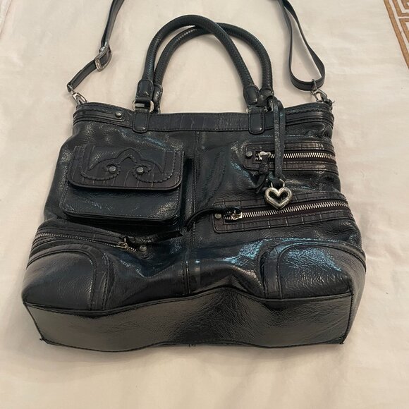 Brighton Black Patent Leather Handbag Cher - Picture 3 of 7